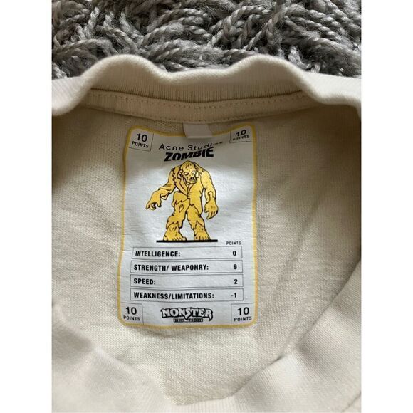 100% Authentic ACNE STUDIOS Beige Monster in My Pocket Edition 'Zombie' T-Shirt - Picture 9 of 14